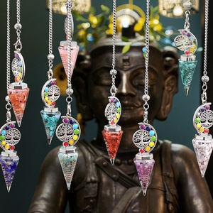 Árbol DE LA VIDA colorido cristal grava resina cono Hexagonal péndulo de amor grabado pulido para Yoga meditación decoración nuevo producto - Product Image 1