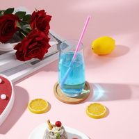 Pailles à boire en forme de cœur rose, pailles en plastique PP, pailles à boba, accessoires de bar mignons et romantiques pour mariage, fête, décoration de la Saint-Valentin