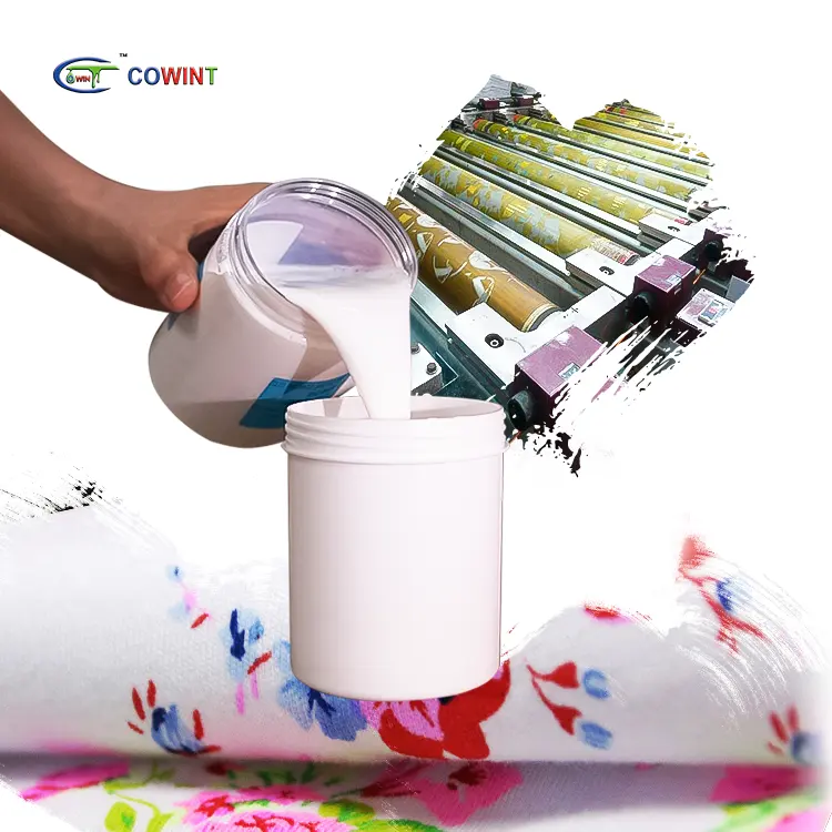 Cowint Pu Styrol Acryl klare Glitzer Tinte Textil Binder Stoff Swatch Pigment Portfolio für Stoff