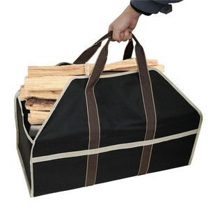 Large Capacity Outdoor Double Layer 600D <b>Logging</b> <b>Bag</b> Oxford Cloth Wear Resistant Firewood Storage <b>Bag</b> Rectangle Shape - Product Image 1