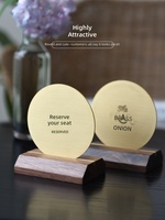 Support de table en laiton personnalisé pour hôtel, carte de table de qualité supérieure, carte de code QR, carte d'affichage INS, carte de menu pour paiement, panneau de réservation