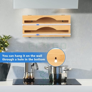 Organizador de papel de aluminio para cajón Dispensador de envoltura 2 en 1 con cortador y etiquetas. Para cajón de cocina, para envoltura de estaño Saran, envoltura de plástico - Product Image 4