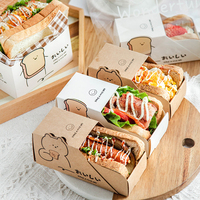 Cajas de Papel Recubierto para Venta al por Mayor, Modernas y de Lujo, para Panadería, Pasteles, Galletas, Desayunos, Tostadas y Sándwiches