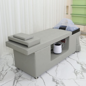 Centre d'équipement de salon Chaise de salon avec <span class=keywords><strong>shampoing</strong></span> Lit de station de <span class=keywords><strong>shampoing</strong></span> moderne Lit de <span class=keywords><strong>shampoing</strong></span> de massage à la vapeur avec plateau - Product Image 2