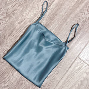 Real Zhen Silk Slip Dress Robe à boucle réglable Jupe de base mi-longue pour femme <span class=keywords><strong>Jupon</strong></span> Chemise de nuit - Product Image 6