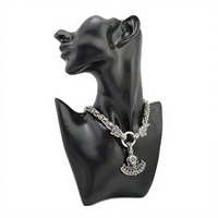 Collier Pendentif Marteau de Thor Viking Nordique Dragon en Acier Inoxydable avec Chaîne à Maillons pour Hommes, Charme de Mariage, Pirate, Motard, Crâne