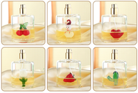 Botol Semprot Parfum Kaca Borosilikat Kosong dengan Dekorasi Kaca 3D Terintegrasi, Penyemprot Emas, Botol Parfum Isi Ulang