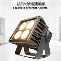 Luz LED Par 4x50W COB Bicolor 2800K-6500K IP65 Impermeable para Exteriores, Blinder Cuadrado de 4 Ojos DMX para Escenario, Bodas, Iglesias, Conciertos