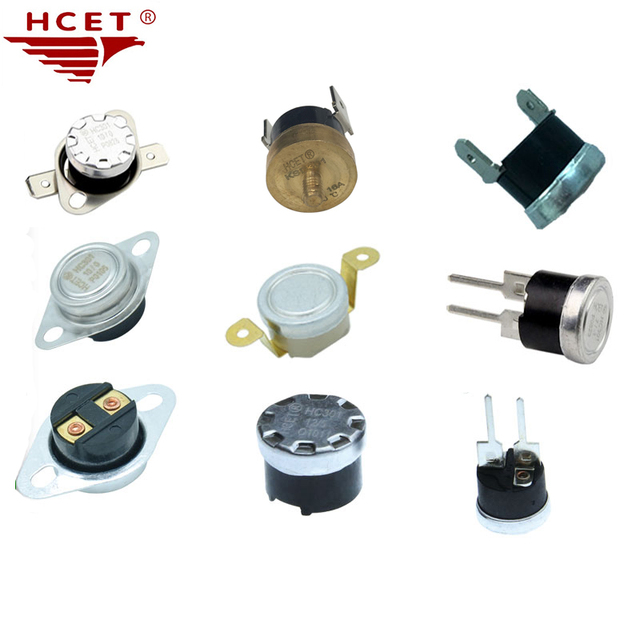 HCET Auto Reset Bimetal Thermostat 5A/10A/16A Rated Current 115C NO KSD301 for Home & Car Application Electric Power Source