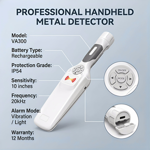 바이킹 VA300 충전식 IP54 등급 휴대용 금속 탐지기 (10인치 감도, 20kHz, 12개월 보증) - Product Image 3