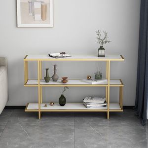 Table d'entrée de luxe légère, étagère de rangement pour salon, bibliothèque en fer, armoire de chambre, étagère de présentation légère sur pied - Product Image 3