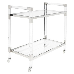 Chariot de <span class=keywords><strong>bar</strong></span> roulant en acrylique transparent en gros d'usine avec roulettes - Product Image 2