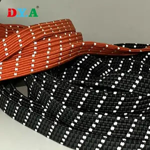 Manufacturer custom reflective flat braided bungee cord 18mm elastic luggage straps motorcycle tie down straps