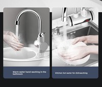 Robinet d'eau chaude électrique instantané avec affichage numérique, eau chaude/froide double usage, chauffage rapide en trois secondes, 3000W, ABS, pour salle de bain