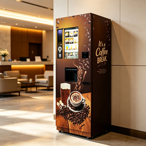 เครื่องจำหน่ายกาแฟอัตโนมัติเต็มรูปแบบ พร้อมตู้สั่งซื้อและชำระเงินด้วยตนเอง เครื่องจำหน่ายกาแฟเชิงพาณิชย์อัจฉริยะ - Product Image 1