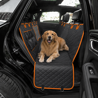 Housse de siège auto matelassée diamantée pour chien, avec passepoil orange, hamac, fenêtre en maille en forme d'os, poches de rangement, anneaux en D, logo personnalisé OEM