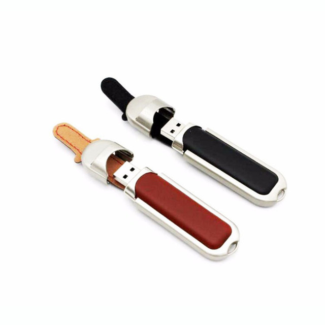 Leather Coated USB2.0 Key 128MB 32GB Memory Stick Pendrive 4GB/8GB/64GB Flash Drive Options