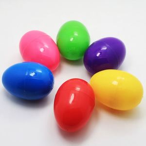 Hot Sale 6pcs 8cm Colorful Handcrafted Plastic Easter Decorative Eggs Inflatable Party Candy Toys for Festivals - Product Image 1