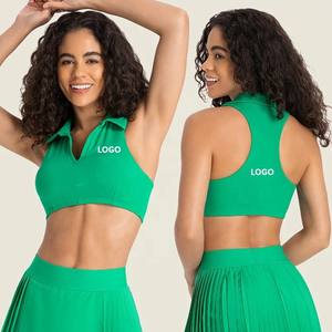 Set rok tenis wanita, rok tenis dan topdua potong, pakaian kebugaran Gym, rok tenis Golf, vendor rok 2024 - Product Image 3