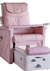 Pink Electric European Style Spa <b>Massage</b> Drainage Pump Reversible <b>Foot</b> Bath Pedicure Chair with Beauty Deck Customizable Color - Product Image 6
