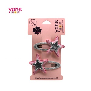 Vendita calda per bambini Hairgrips a forma di stella clip per capelli a scatto nuovi accessori all'ingrosso-composto da tessuto metallico e poliestere - Product Image 1