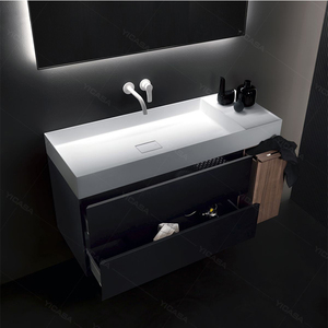 Lavabo rectangulaire à surface solide en pierre artificielle, nouveau design, vasque pour table, évier de salle de bains, 2020 - Product Image 5
