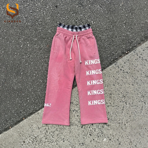 Conjunto de Sudadera con Capucha y Pantalones de Chándal de Algodón Personalizado, Tejido Grueso de 500 g/m², Conjunto de Dos Piezas, Chándal Pesado con Cintura Interior a Cuadros - Product Image 3