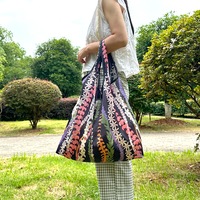 Sacs d'épicerie pliables en nylon personnalisés, pochette en polyester ripstop écologique, sac à provisions en polyester pliable et réutilisable