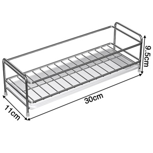 Étagères de salle de bain transfrontalières en acier inoxydable, étagères de rangement sans perçage pour salle de bain, comptoirs, étagères de rangement pour salle de bain, cosmétiques - Product Image 1