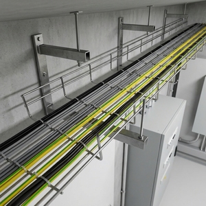 CUL NEMA VE1 Conforme, chemin de câbles industriel en treillis métallique, installation rapide, <span class=keywords><strong>acier</strong></span> inoxydable 304, galvanisé à chaud, capacité 200 kg, pour câblage électrique de bâtiment - Product Image 3