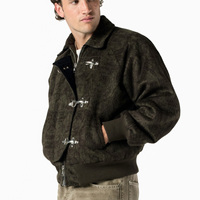 Blouson Bomber Homme 2026 OEM à Col Montant Enduit, Fermeture Éclair Standard, Nouveau Modèle Personnalisé avec Fermeture Mousqueton, Doublure Matelassée en Laine