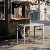 Table pliante en acier inoxydable, table de restaurant, table de cuisine commerciale, table de traiteur pliante