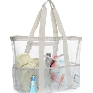 Bolsas de compras de gran capacidad con logotipo personalizado al por mayor, accesorios de <span class=keywords><strong>playa</strong></span>, bolso de <span class=keywords><strong>playa</strong></span> de malla para viaje y natación - Product Image 5