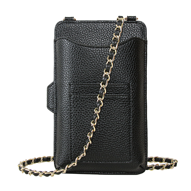 Custom Logo Luxury Microfiber Leather Mobile Phone Bag Universal Crossbody Smartphone Pouch for Women