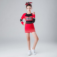 Nuevos Uniformes de Animadoras de Manga Larga para Niñas, para Competencias de Aeróbic