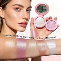 Palette de maquillage vegan en gros, palette de surligneur unique, marque privée, pigment de surligneur