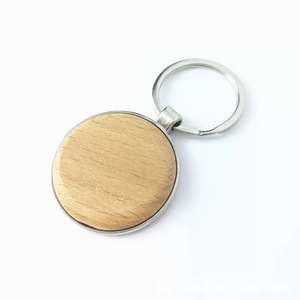 Custom Eco-Friendly Handmade Light Beech Wood Keychain Metal Hook Bulk Orders Available for Keyring-Custom Logo Design Thermal