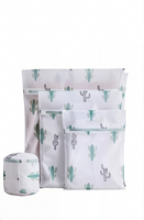 Ensemble de sacs à linge à imprimé cactus, filet de lavage en maille fine pour machine à laver, pour la protection des soutiens-gorge et des vêtements