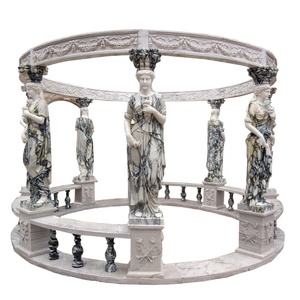 Gazebo de mármol para decoración de jardín, nuevo diseño, con estatuas, pérgola, con <span class=keywords><strong>escultura</strong></span> <span class=keywords><strong>romana</strong></span> femenina - Product Image 4
