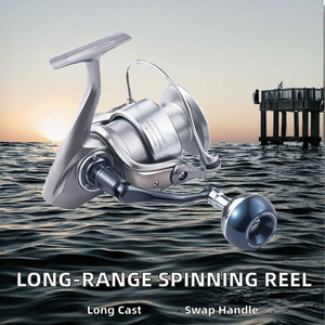 Metal Spinning Fishing Reel 5.2:1 Gear Ratio Interchangeable Handle Spinning Wheel for Lake River Ocean Fishing RTS Products - Product Image 2