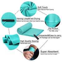 Serviette de plage double face en microfibre Happy Family Tropical, séchage rapide, respirante, écologique, anti-sable, pour adultes, portable, 200 g/m²