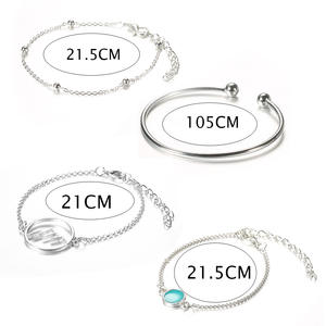 Nouveau Style Européen et Américain Ensemble Turquoise Simple Bracelet Personnalisé Montagne Perle Bracelet 4 Pièces Ensemble Bracelet - Product Image 4