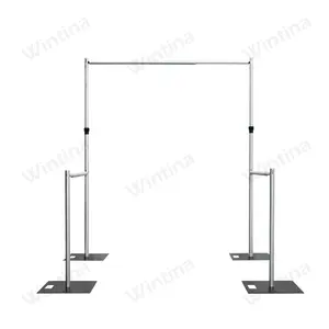 Outdoor aluminum wedding background frame, adjustable double horizontal bar, vertical curtain pipe