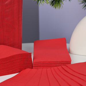 Usine de gros personnalisé double couche soft-pack mouchoirs en papier, restaurant et hôtel rouge serviettes échantillons gratuits fournis - Product Image 3