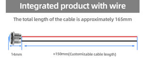 12mm kogelkop signaallampen metalen <span class=keywords><strong>LED</strong></span>-indicatorlampen blauw licht met draad waterdicht IP65 <span class=keywords><strong>indicator</strong></span> - Product Image 6