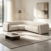 Ensemble de canapés modulaires en tissu en forme de L, 3 pièces, en bois massif, pour salon, grand canapé modulaire en tissu en forme de L de luxe