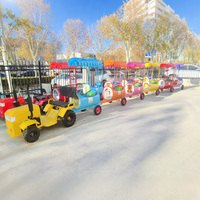 Train électrique sans rail pour enfants, alimenté par batterie, en fibre de verre et acier, pour parcs à thème et centres commerciaux, certifié CE, prix d'usine