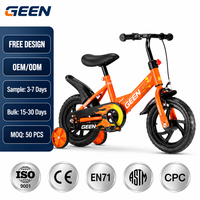 Vélo pour enfants GEEN de 12 pouces avec roues d'apprentissage et panier, vélo pour garçons et filles, vente en gros OEM