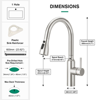Robinet de cuisine moderne à commande tactile, vente directe d'usine, en acier inoxydable, certifié CUPC, sans plomb, céramique