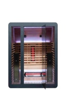 Salle de sauna de haute qualité avec chauffages infrarouges lointains, sauna sec avec matériaux en bois de cèdre rouge et de pruche